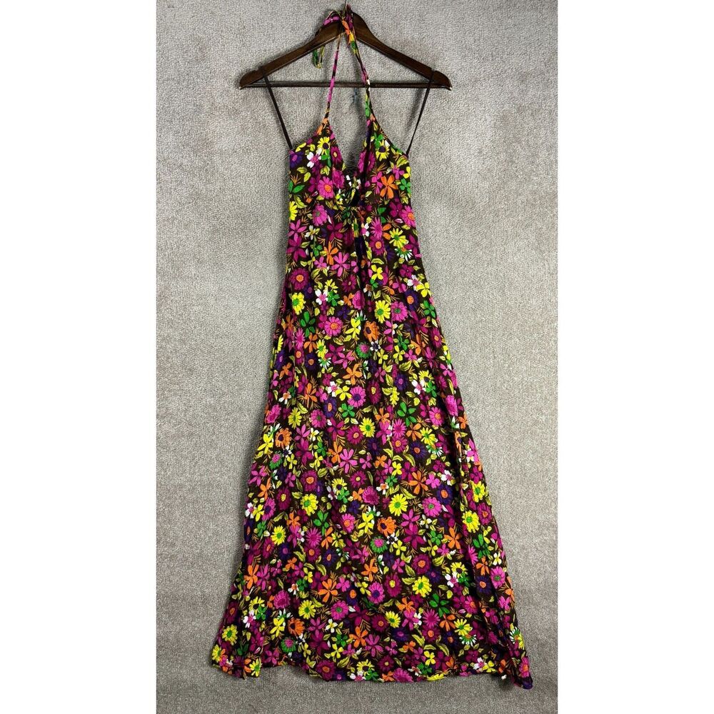 Floral Halter Maxi Dress in Multi-Color
